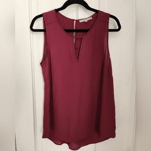 Burgundy Sleeveless Blouse